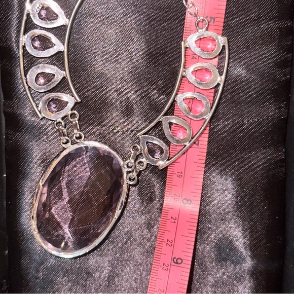 Exquisite Baby Pink Quartz + Pink Topaz statement cluster Necklace - Picture 9 of 13